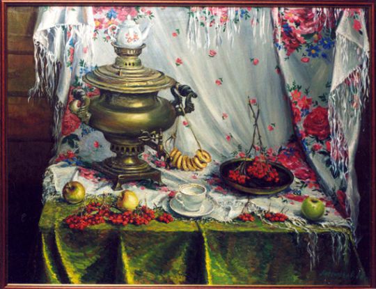 Russia : Still-life with a samovar